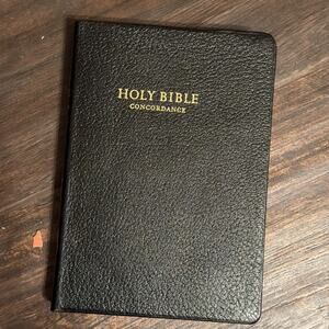 1950s Holy Bible Concordance Edition King James Version Black Leather Bound